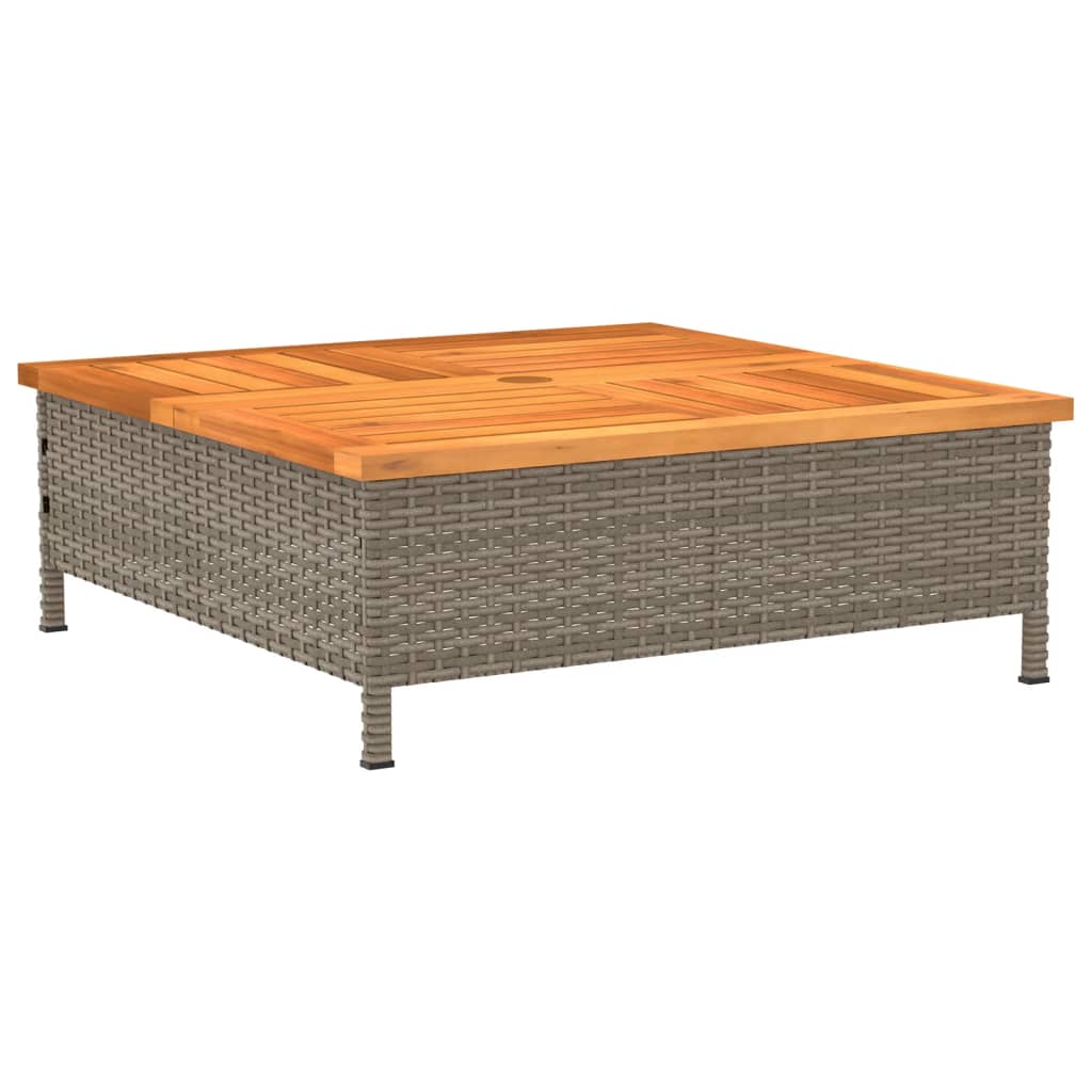 Outdoor Table Garden 70X70X25 Cm Rattan Acacia Wood grey black beige PE rattan 7