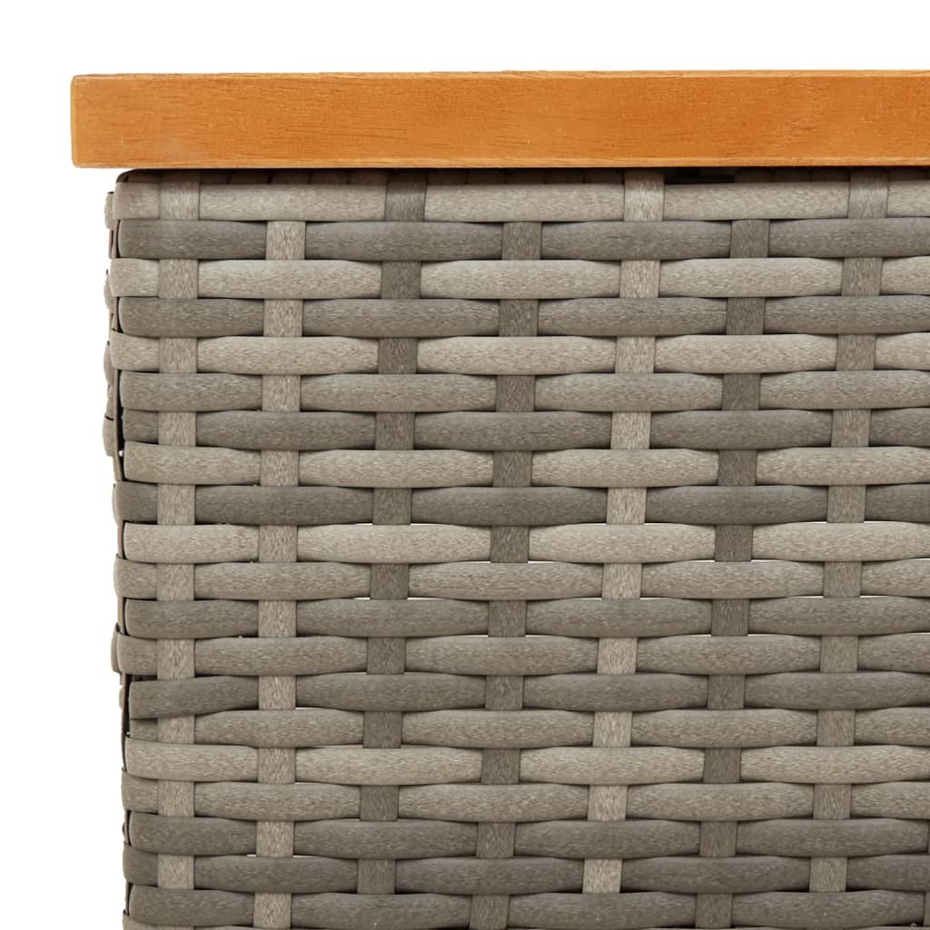 Outdoor Table Garden 70X70X25 Cm Rattan Acacia Wood grey black beige PE rattan 7