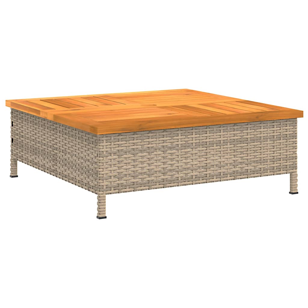 Garden Table 70X70X25 Cm Rattan And Acacia Wood