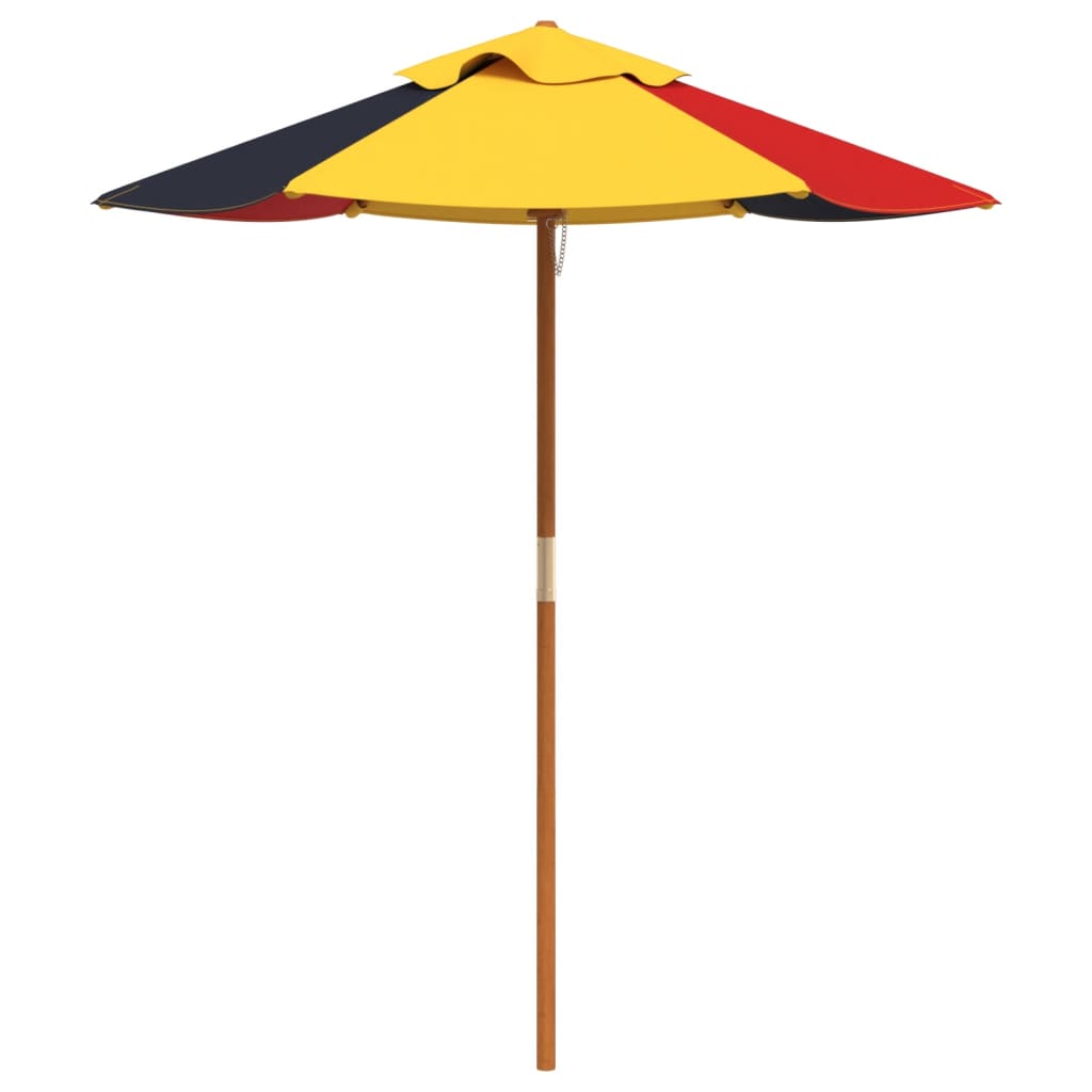 Outdoor Table Kids Wooden Picnic 4 Umbrella Hole Round Garden Bench Fir Wood LED