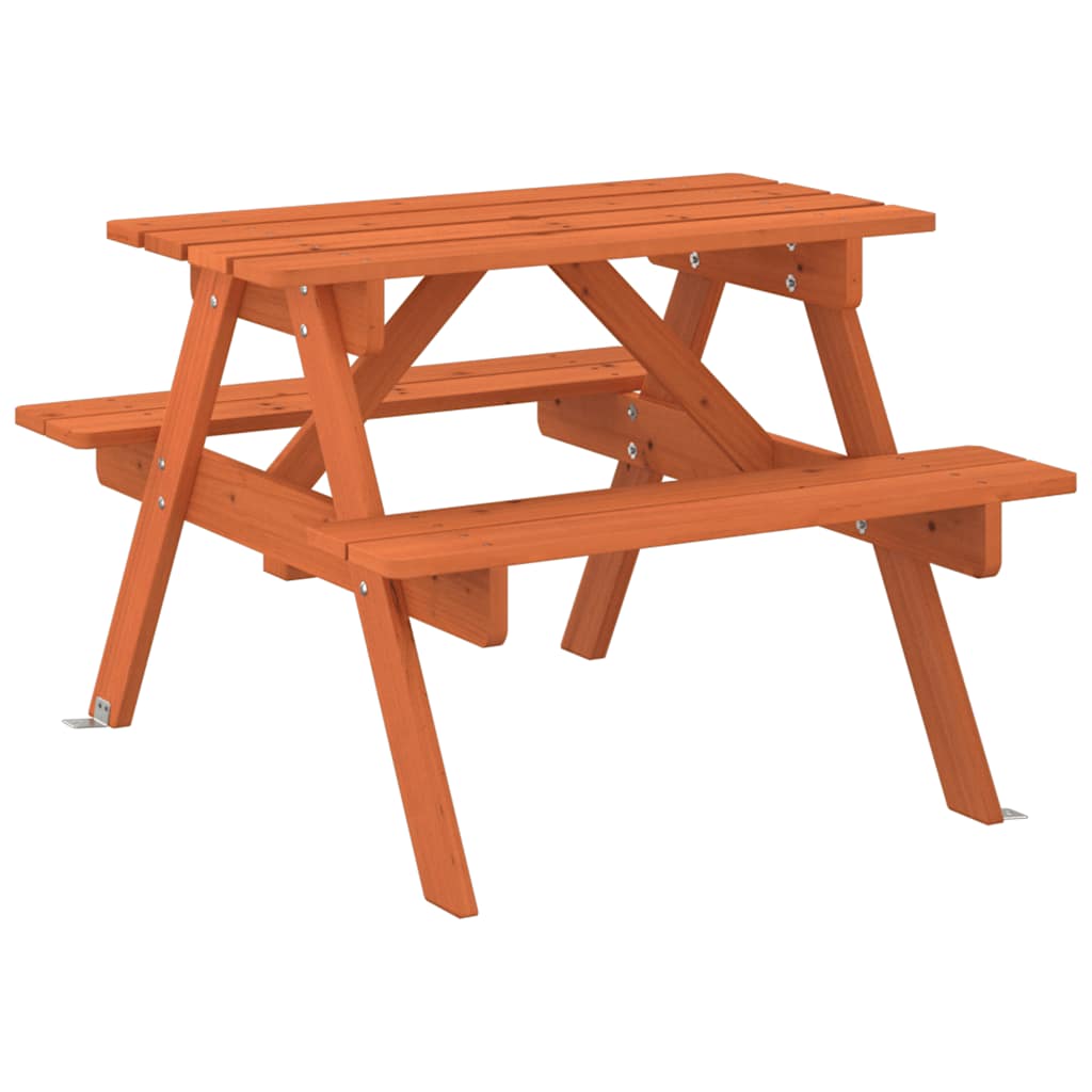Picnic Table For 4 Kids With Umbrella Hole Solid Wood Fir