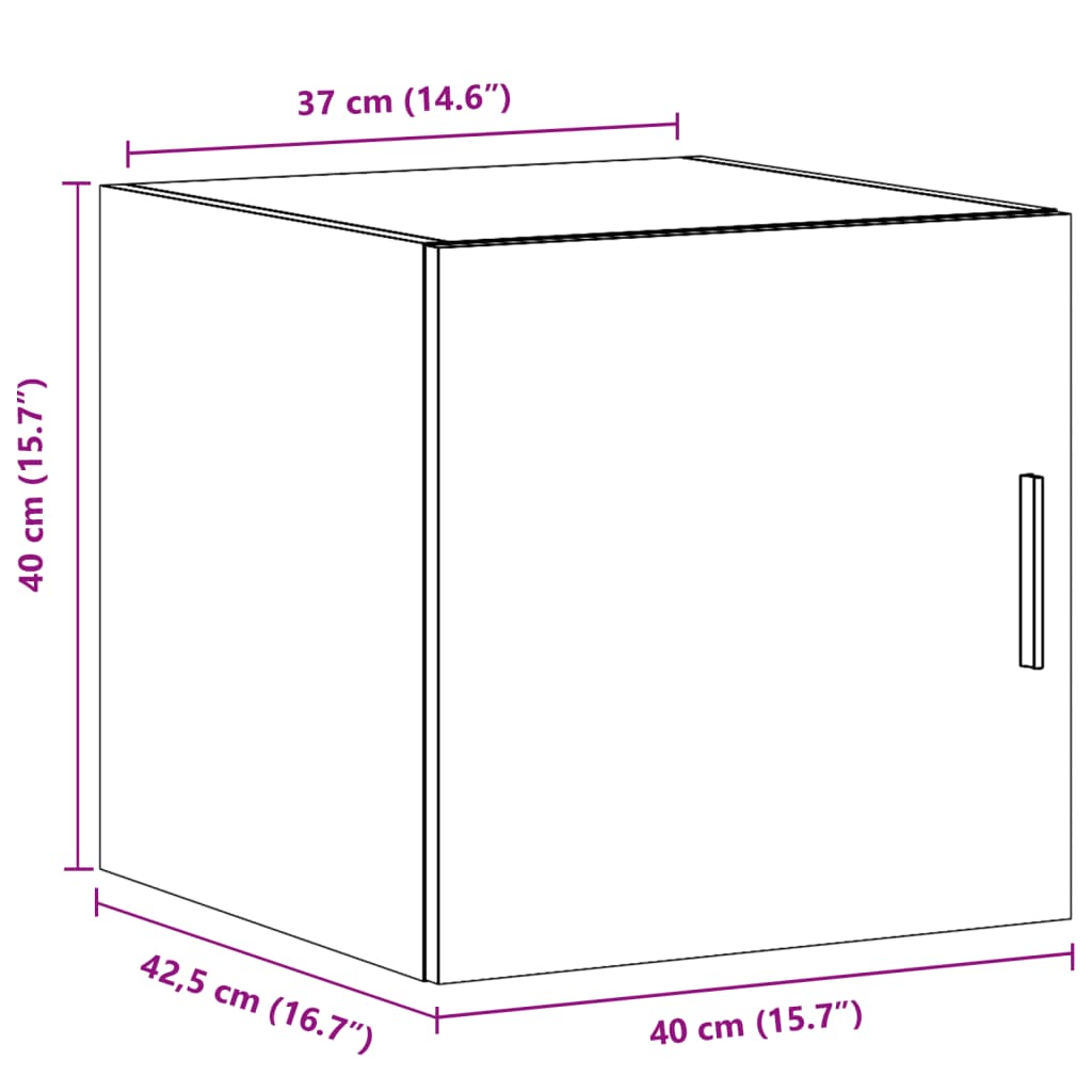 Wall Cabinet 40X42.5X40 Cm Engineered Wood