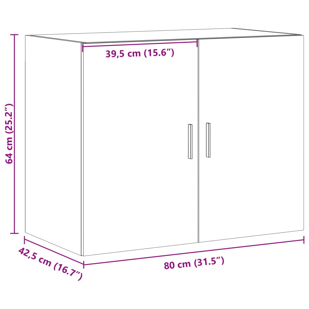 Wall Cabinet 80X42.5X64 Cm Engineered Wood