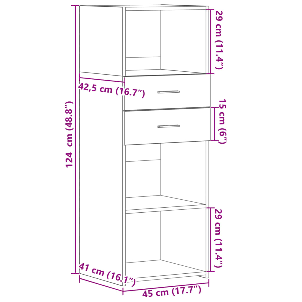 Highboard 45X42.5X124 Cm Engineered Wood