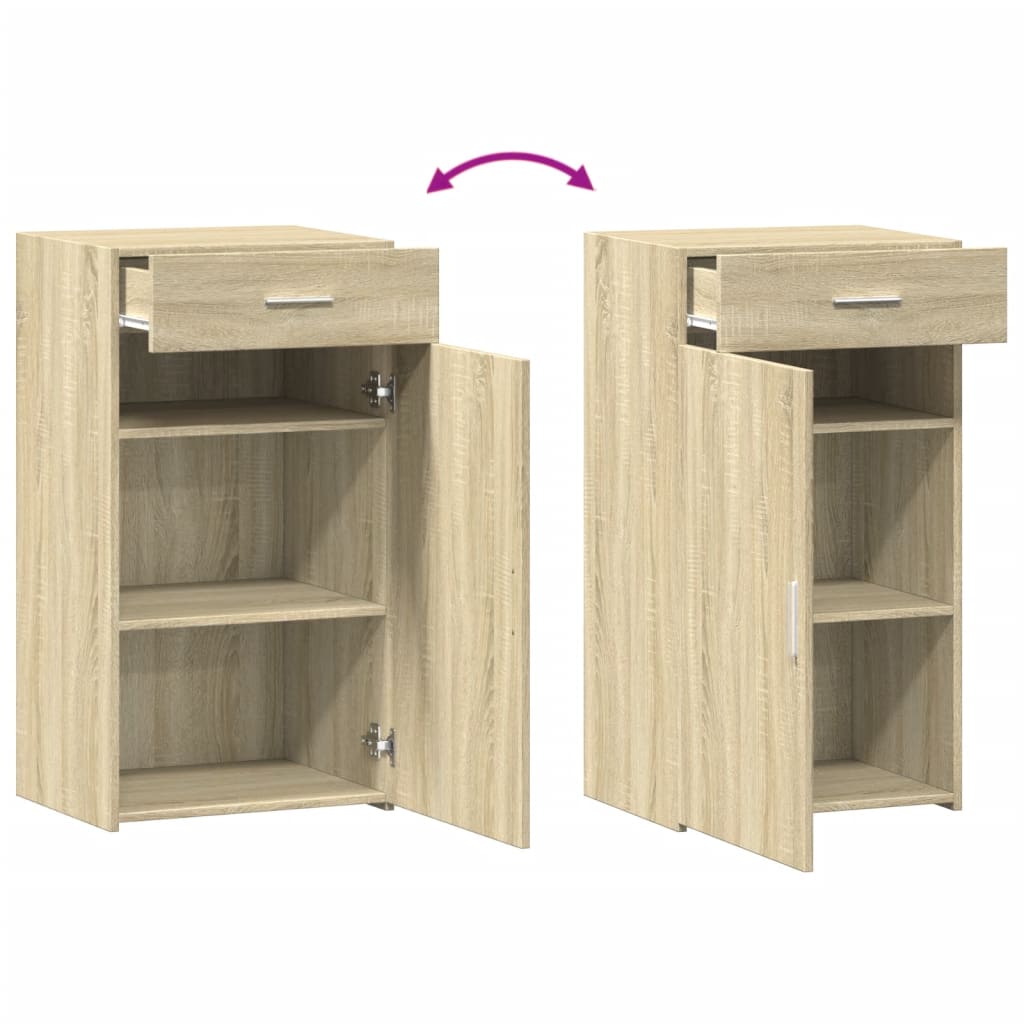 Sideboard 50X42.5X93 Cm Engineered Wood Artisan Oak Black Oak Sonoma Oak White 5