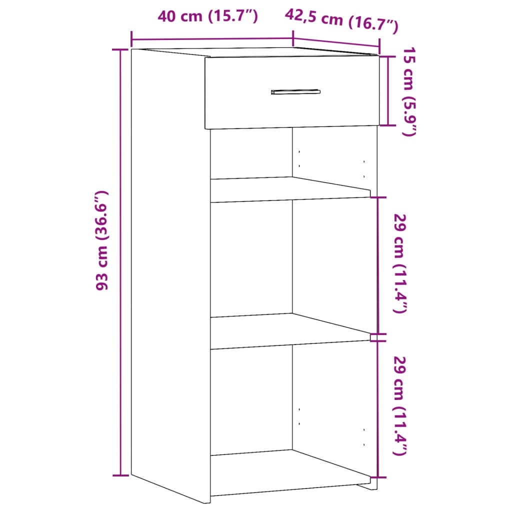 Sideboard 40X42.5X93 Cm Engineered Wood