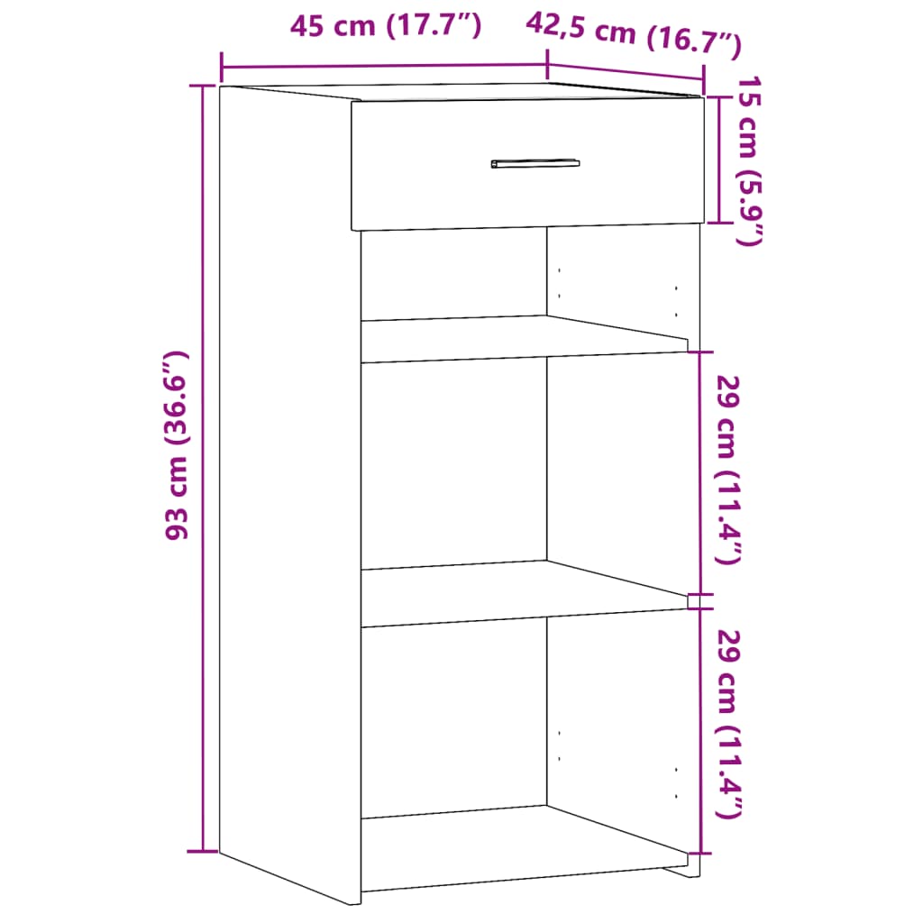 Sideboard 45X42.5X93 Cm Engineered Wood