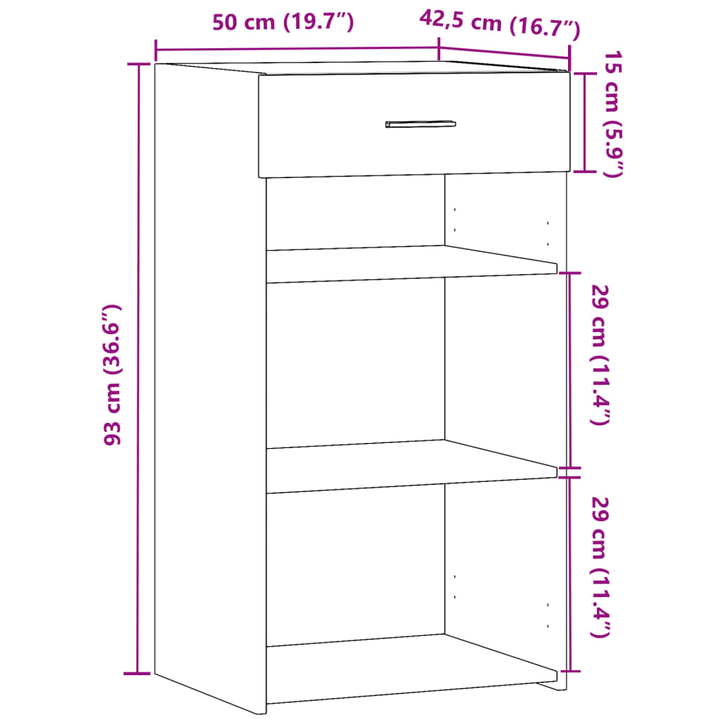 Sideboard 50X42.5X93 Cm Engineered Wood