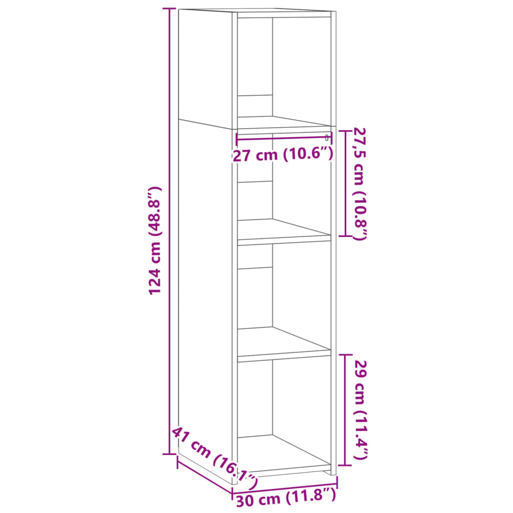 Highboard 30X41X124 Cm Engineered Wood