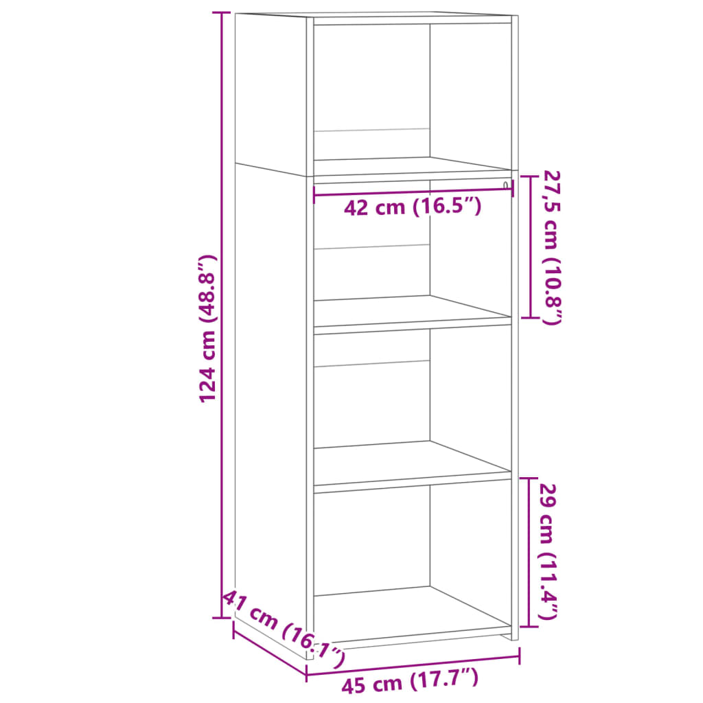 Highboard 45X41X124 Cm Engineered Wood