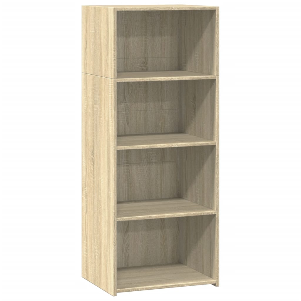 Sideboard Highboard 50X41X124 Cm Engineered Wood Smoked Oak Grey Sonoma White 50