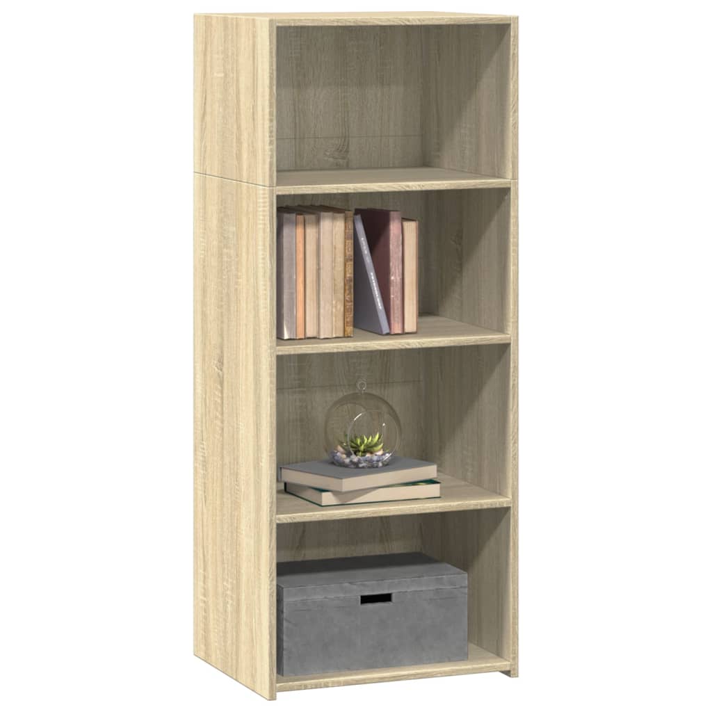 Sideboard Highboard 50X41X124 Cm Engineered Wood Smoked Oak Grey Sonoma White 50