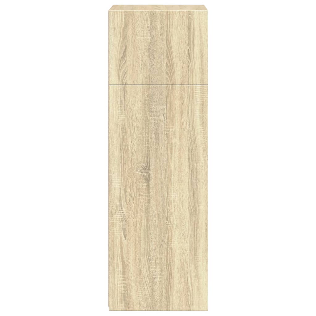 Sideboard Highboard 50X41X124 Cm Engineered Wood Smoked Oak Grey Sonoma White 50