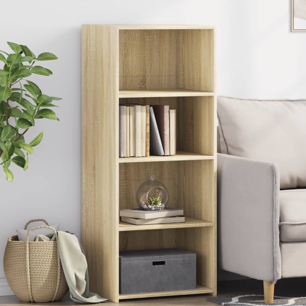 Sideboard Highboard 50X41X124 Cm Engineered Wood Smoked Oak Grey Sonoma White 50