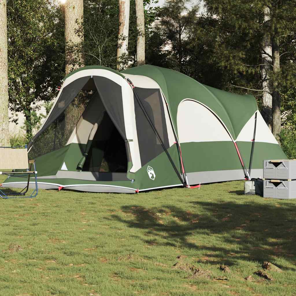 Tents 8 Person Tunnel Camping Tent Waterproof 560x200cm 3 Room Green Porch blue