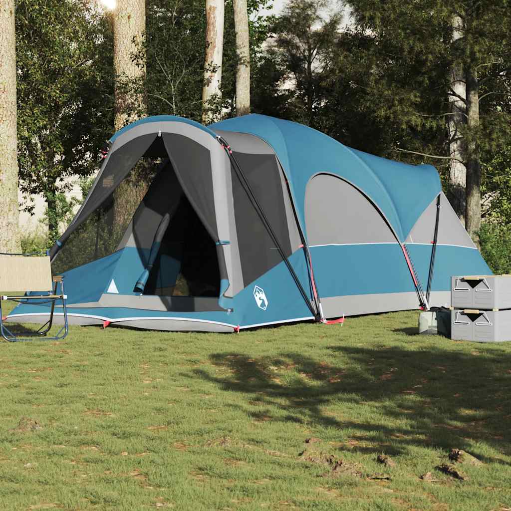 Tents 8 Person Tunnel Camping Tent Waterproof 560x200cm 3 Room Green Porch blue