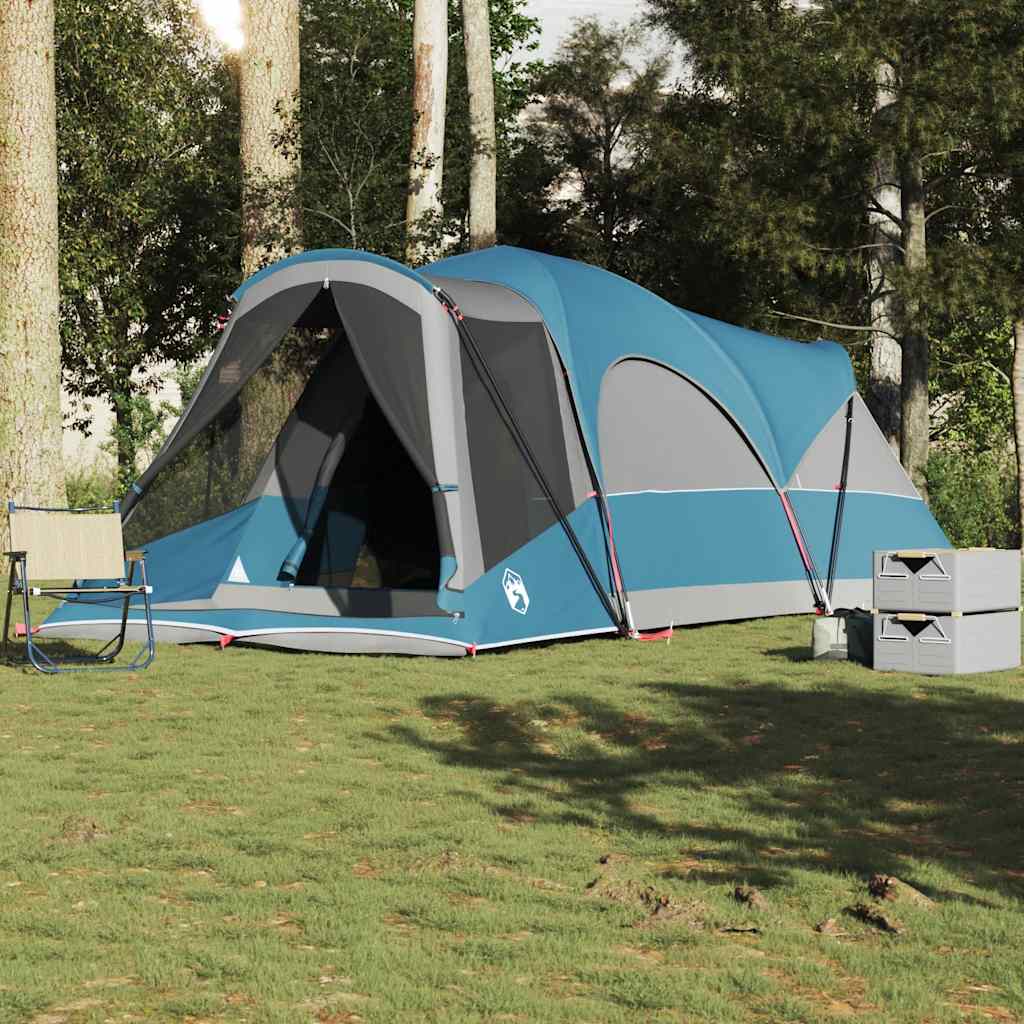 Tents 8 Person Tunnel Camping Tent Waterproof 560x200cm 3 Room Green Porch blue