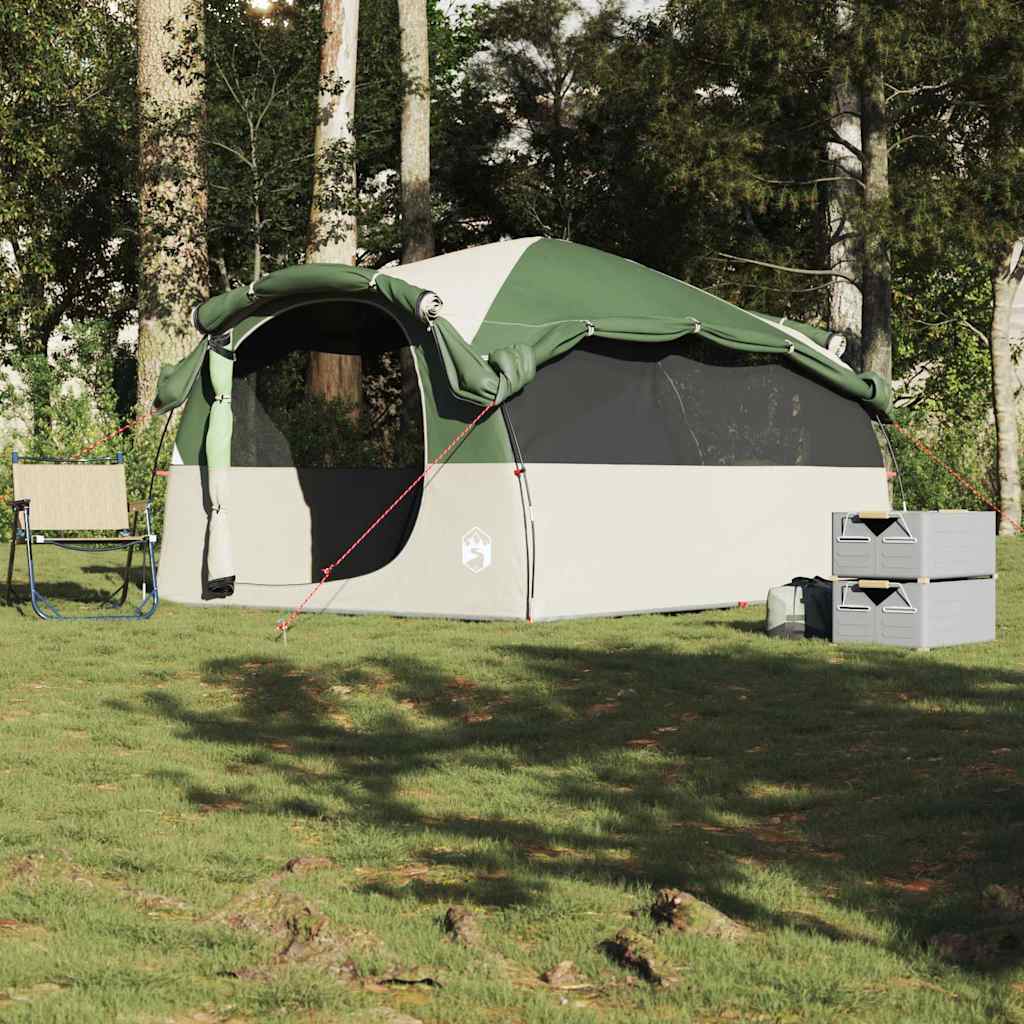 Tents 6 Person Tunnel Camping Tent Waterproof 564X260Cm 2 Room Olive Green Blue