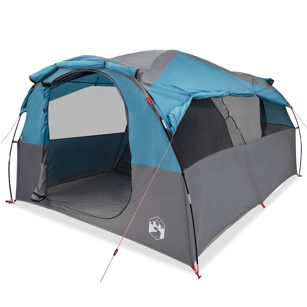 Tents 6 Person Tunnel Camping Tent Waterproof 564X260Cm 2 Room Olive Green Blue