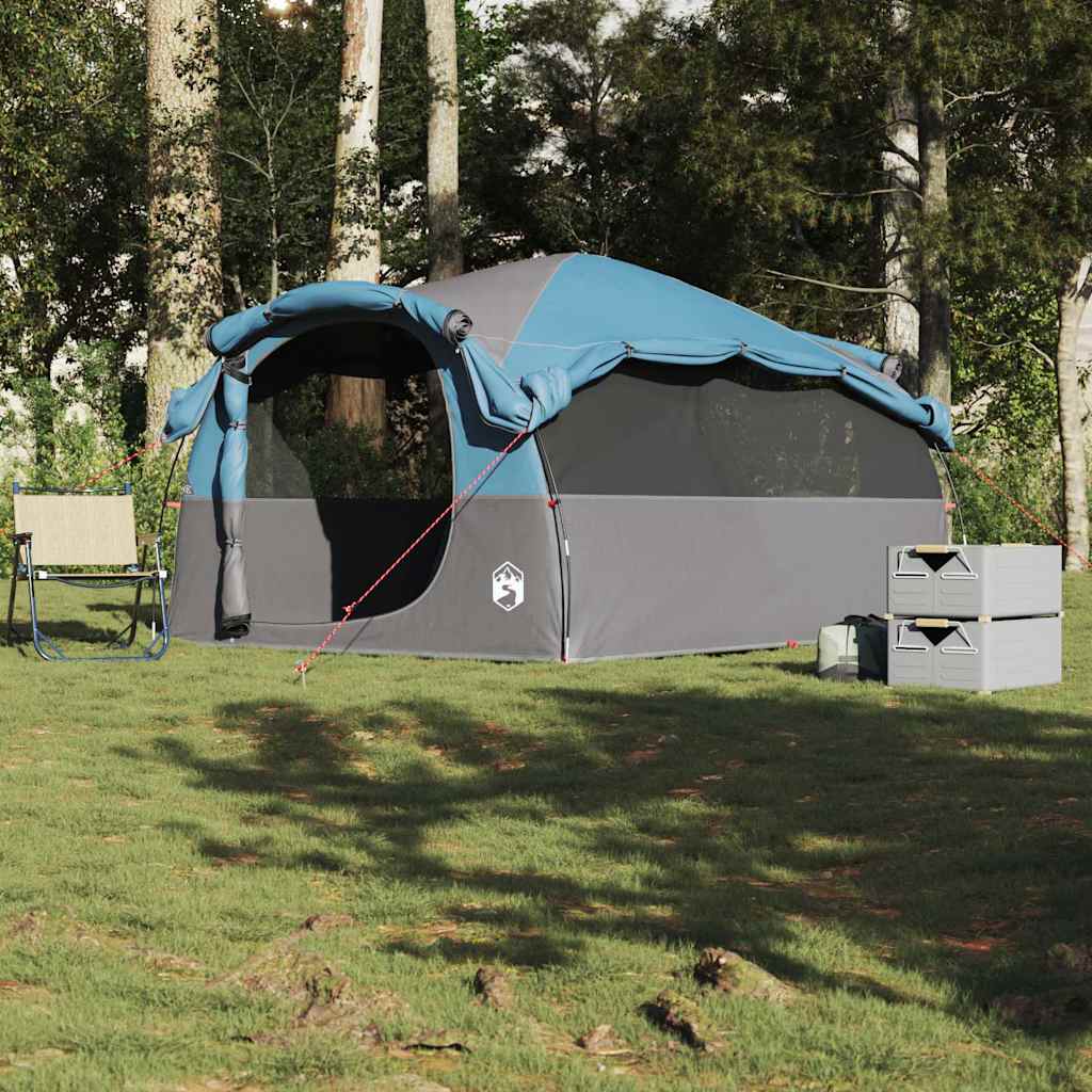 Tents 6 Person Tunnel Camping Tent Waterproof 564X260Cm 2 Room Olive Green Blue