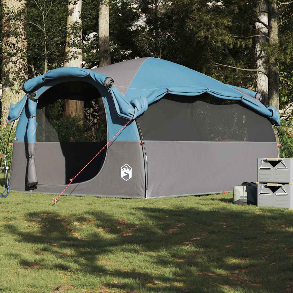 Tents 6 Person Tunnel Camping Tent Waterproof 564X260Cm 2 Room Olive Green Blue