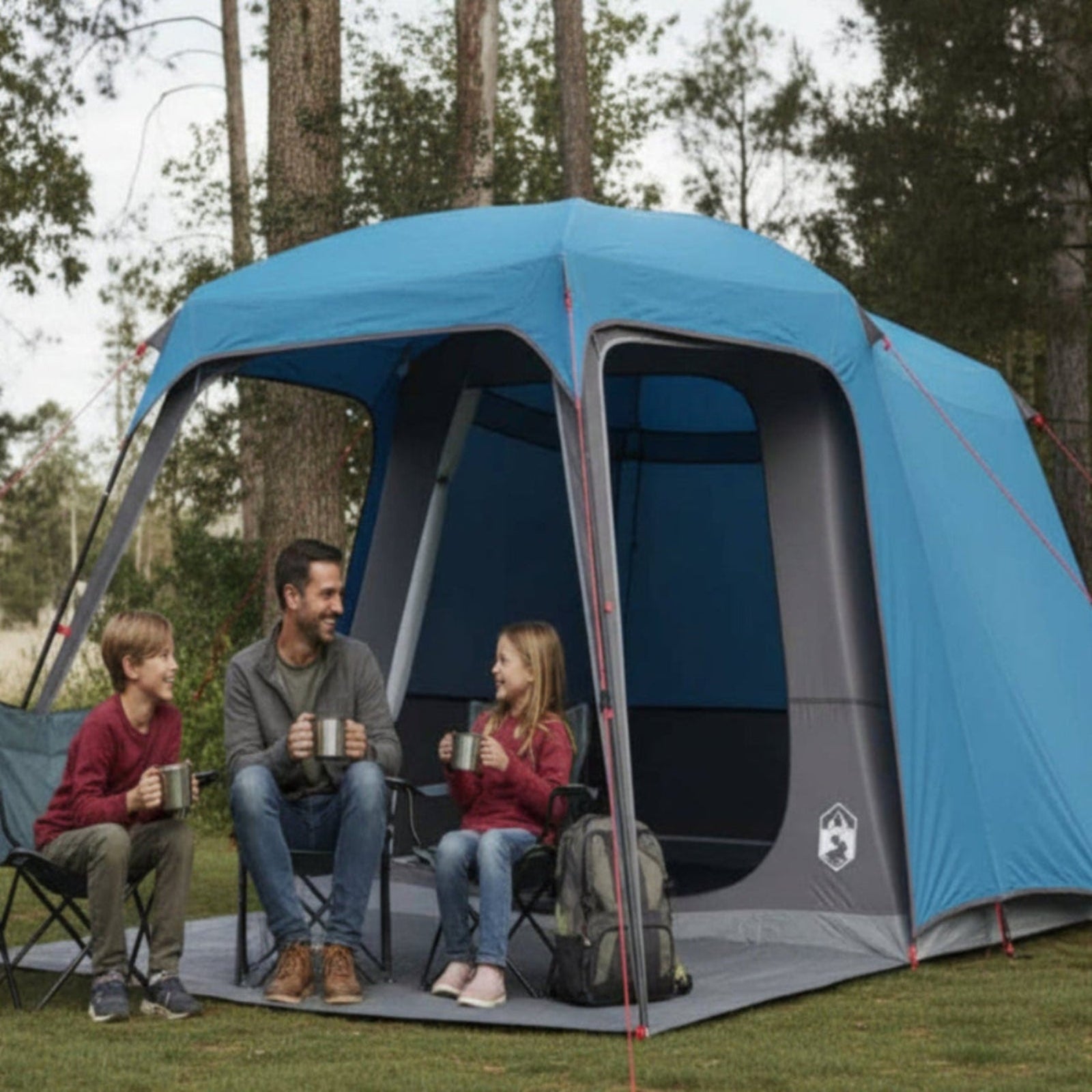 Camping Tent With Porch Dome 5-Person Waterproof