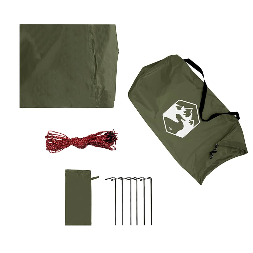 Tents Camping Tarp 430X380X210 Cm Waterproof Blue Green Grey And Orange Brown 43