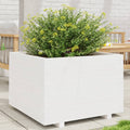 Planter White Wooden Garden 70x70x49.5cm Solid Pine Outdoor Pot Solid pinewood 7