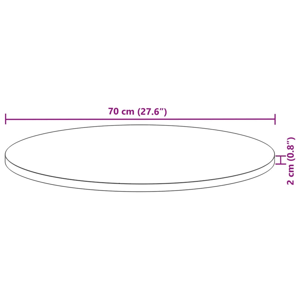Table Top Round Ø70X2 Cm Solid Wood Acacia