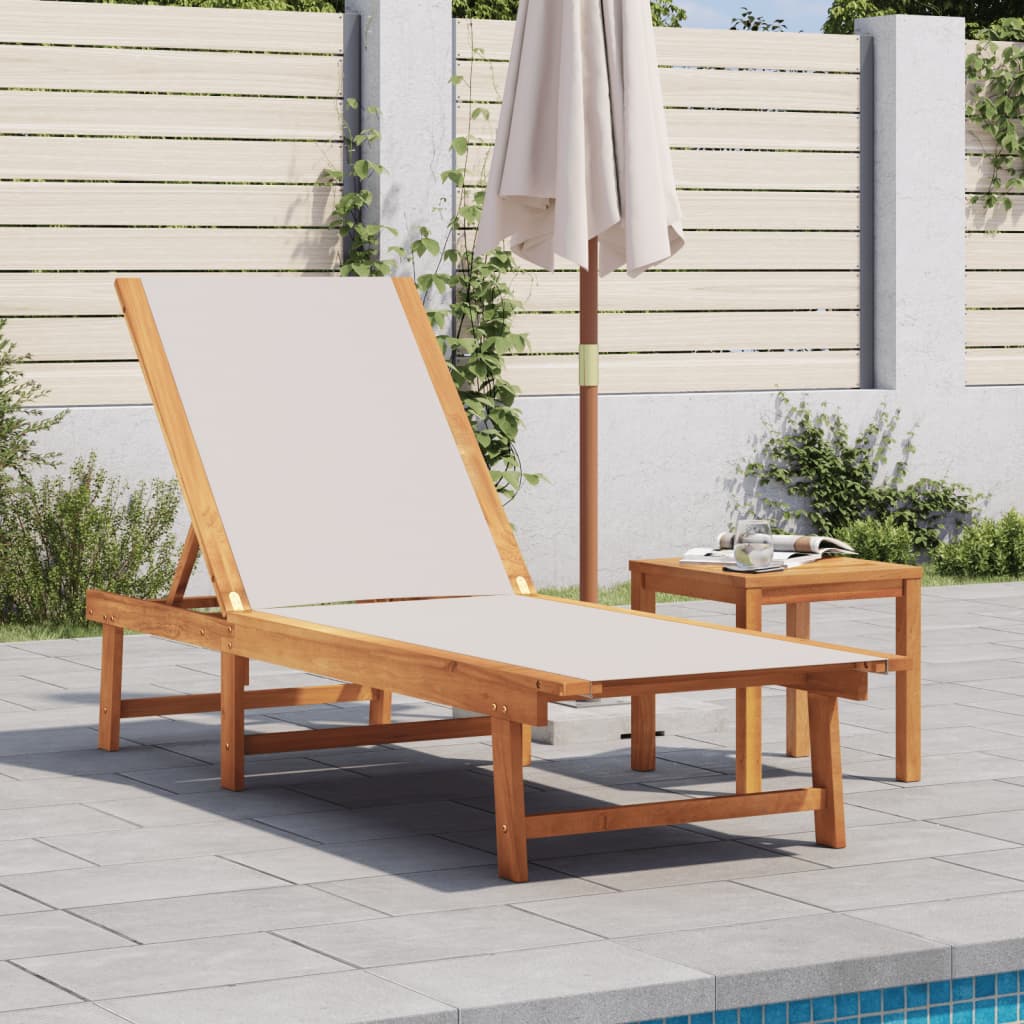 Sun Loungers 2 Pcs Solid Wood Acacia And Textilene