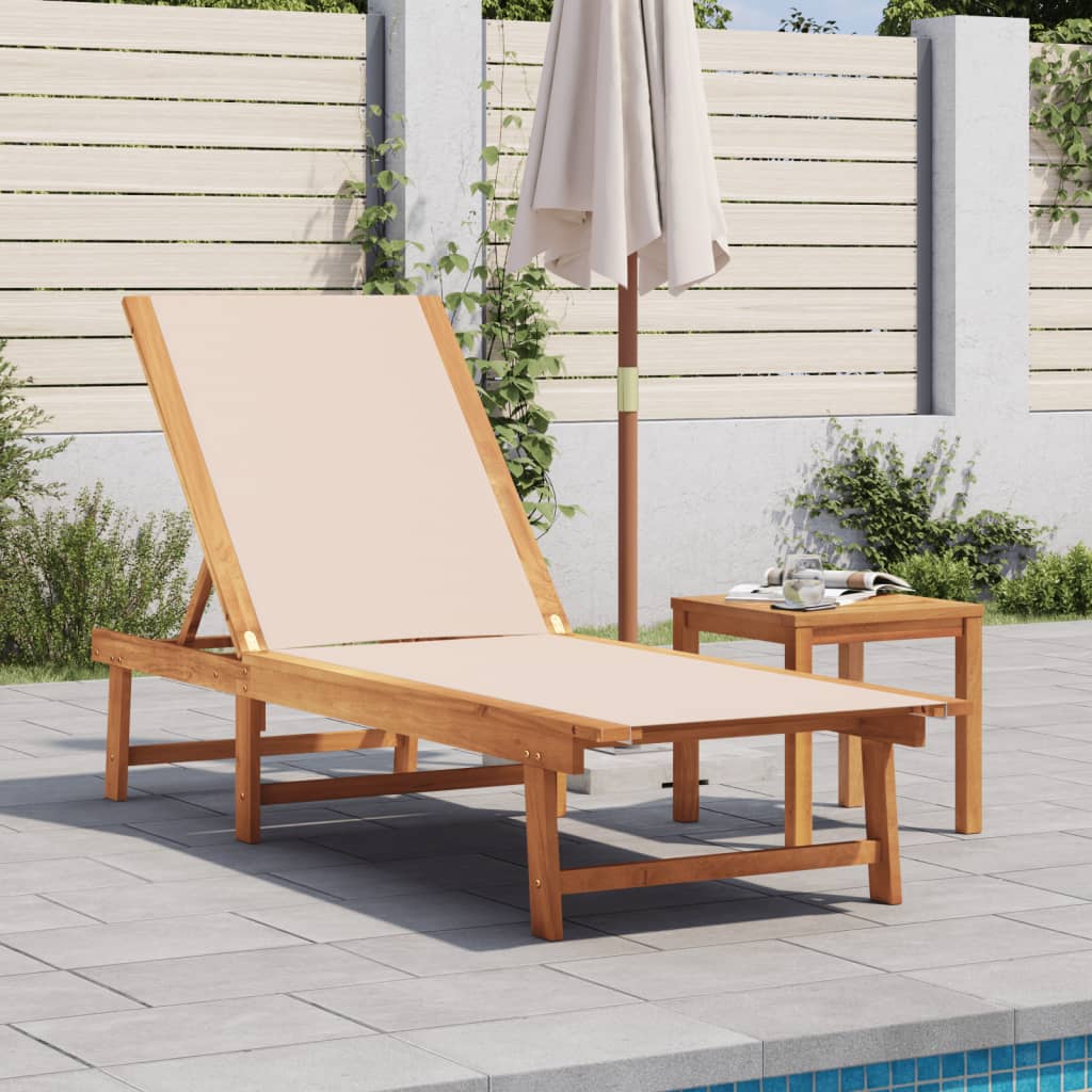 Sun Loungers 2 Pcs Solid Wood Acacia And Textilene