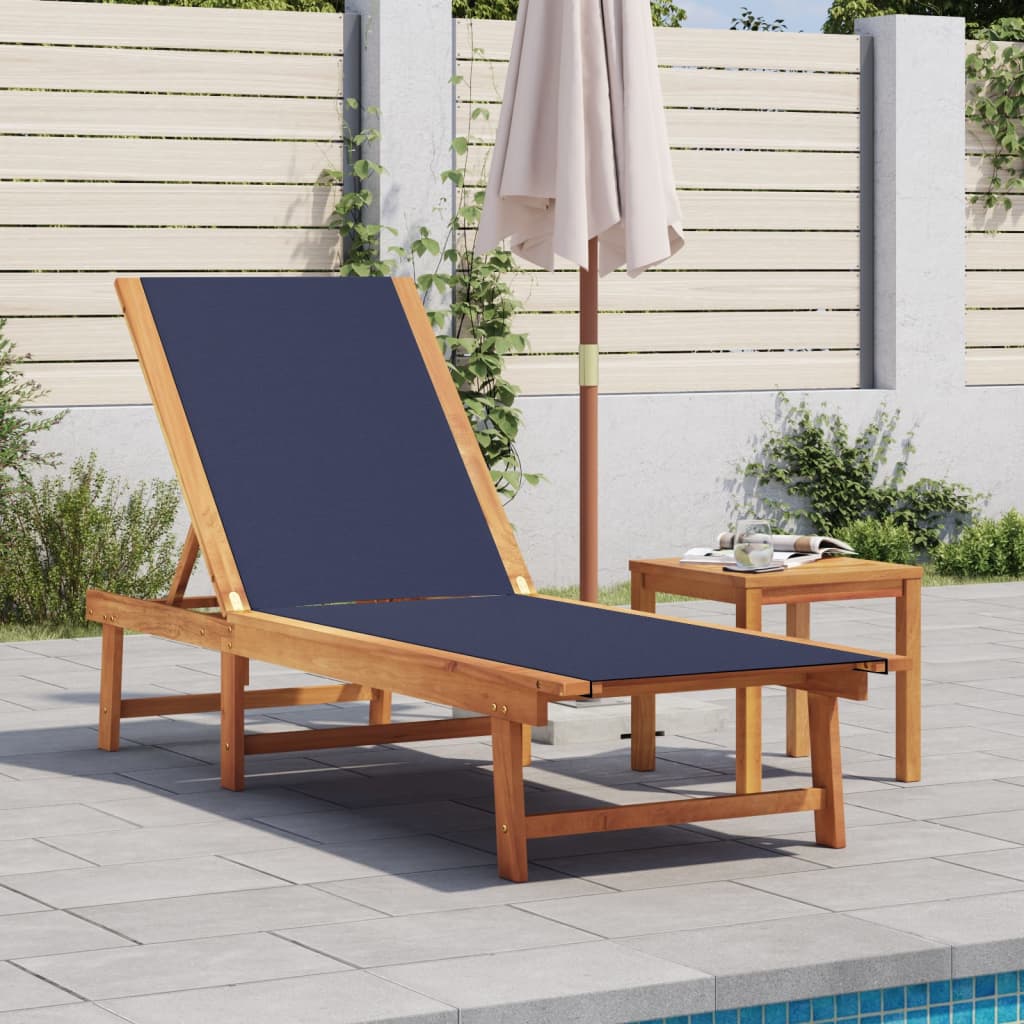 Sun Loungers 2 Pcs Solid Wood Acacia And Textilene