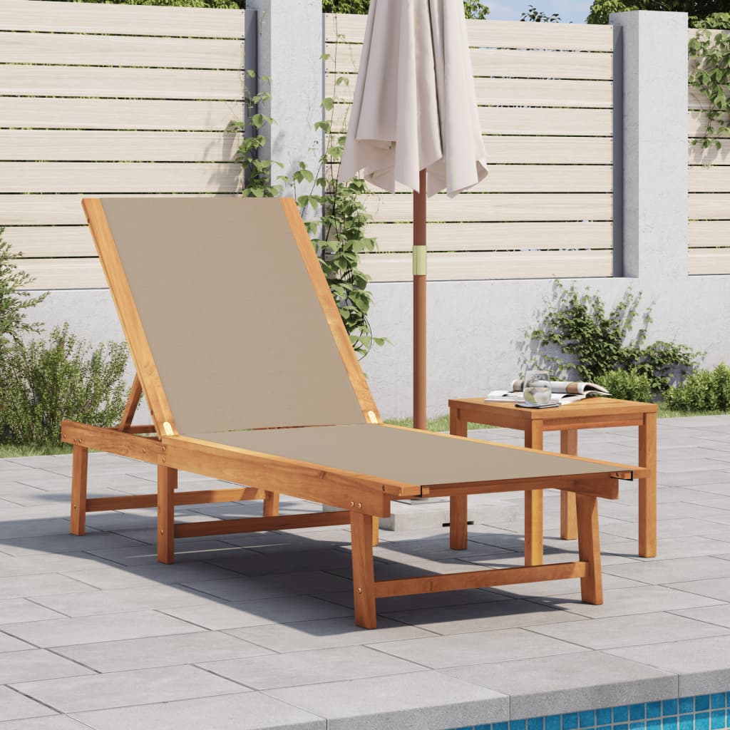 Sun Loungers 2 Pcs Solid Wood Acacia And Textilene