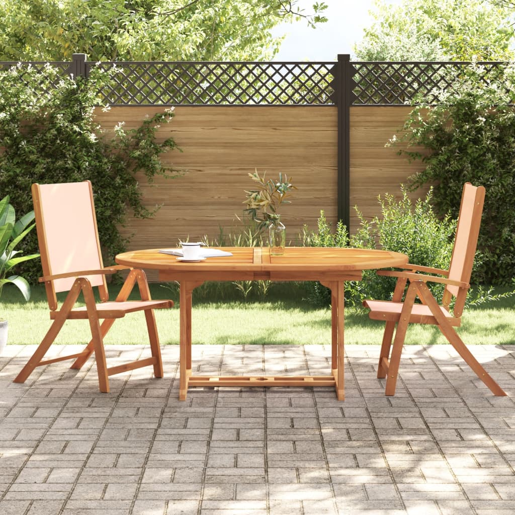 Folding Garden Chairs 6 Pcs Solid Wood Acacia And Textilene