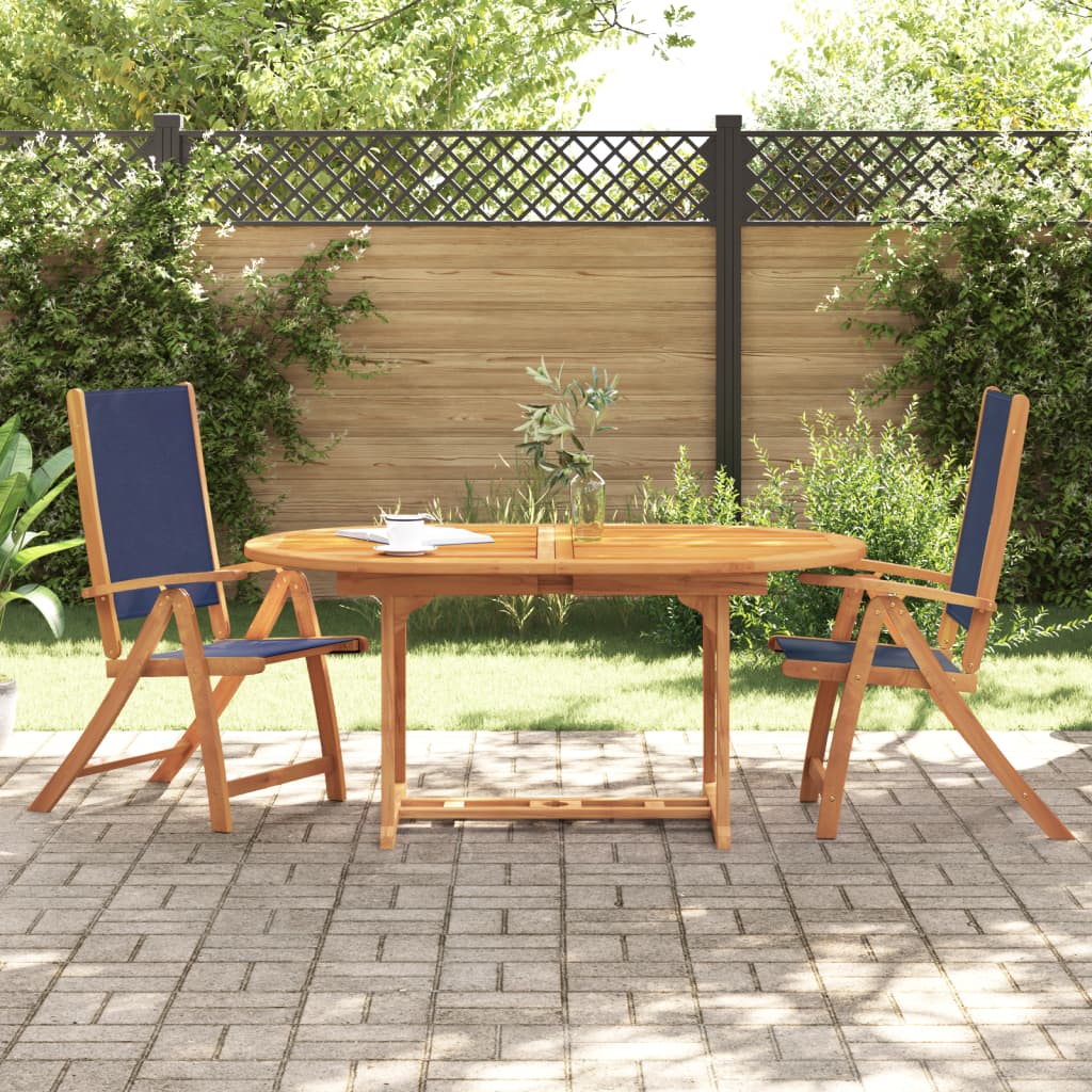 Folding Garden Chairs 6 Pcs Solid Wood Acacia And Textilene