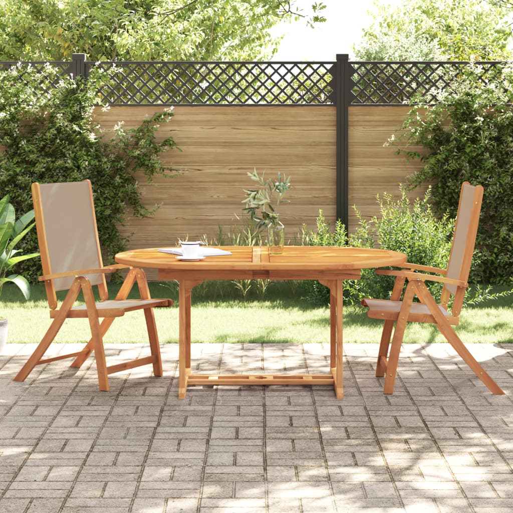 Folding Garden Chairs 6 Pcs Solid Wood Acacia And Textilene
