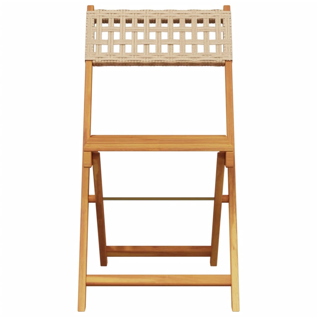 3 Piece Bistro Set Poly Rattan And Solid Wood