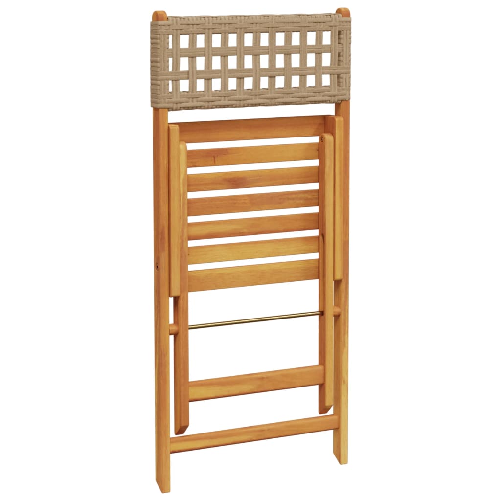 3 Piece Bistro Set Poly Rattan And Solid Wood