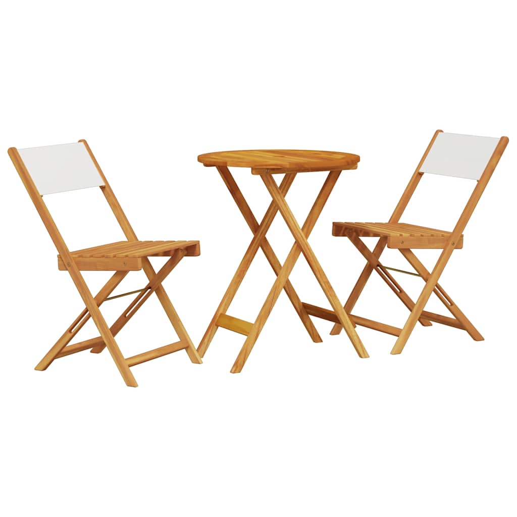 Outdoor Furniture Set 3 Piece Bistro Solid Wood & Fabric Garden Patio Table Chai