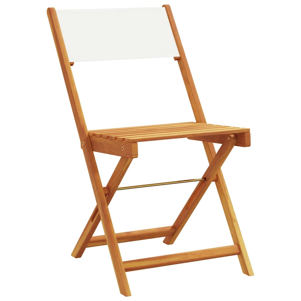 Outdoor Furniture Set 3 Piece Bistro Solid Wood & Fabric Garden Patio Table Chai