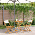 Outdoor Furniture Set 3 Piece Bistro Solid Wood & Fabric Garden Patio Table Chai