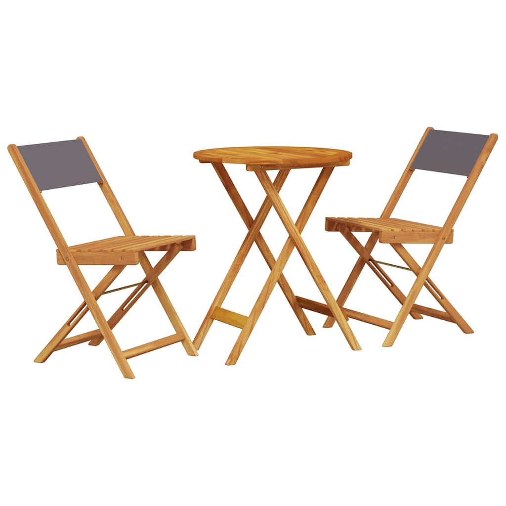 Outdoor Furniture Set 3 Piece Bistro Solid Wood & Fabric Garden Patio Table Chai