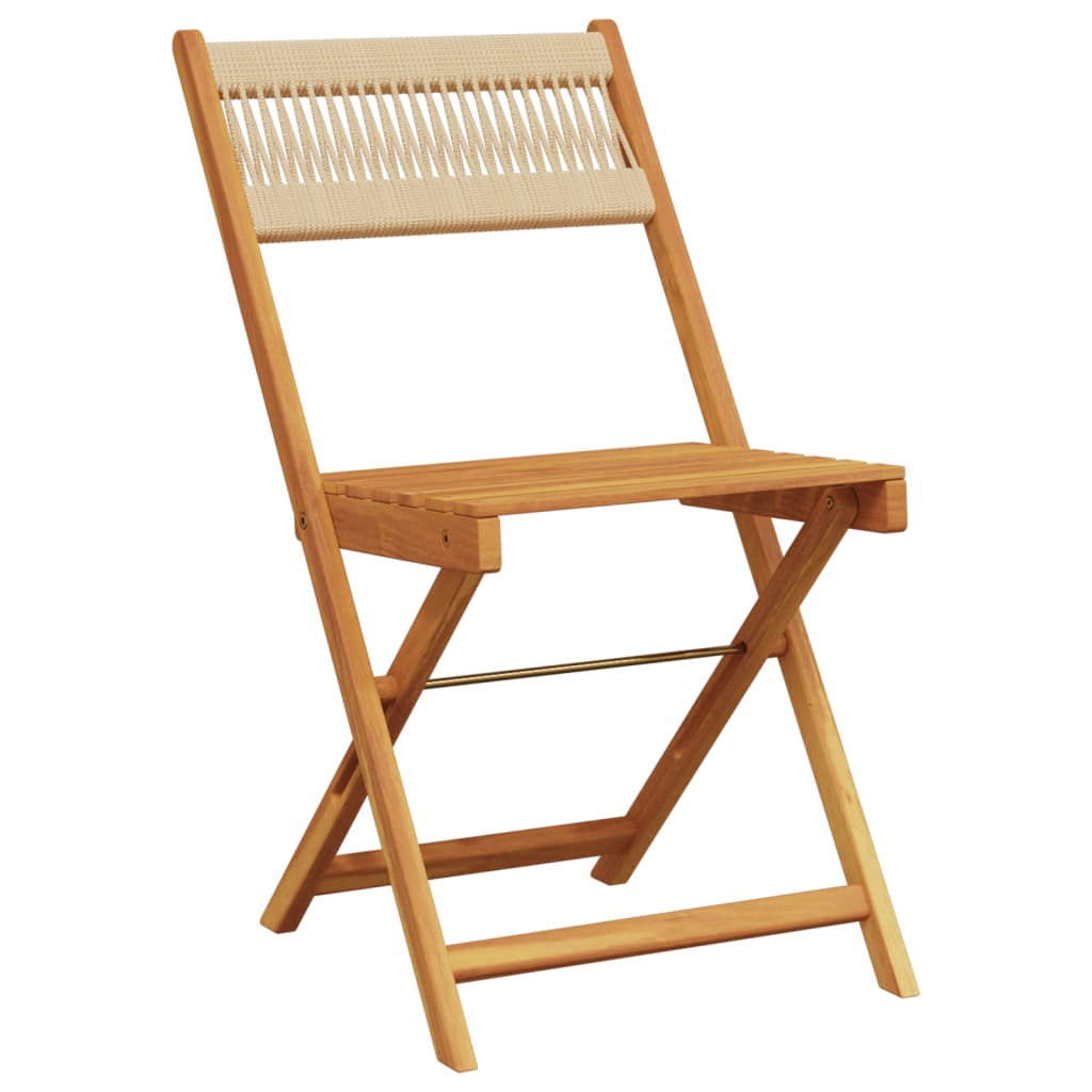 3 Piece Bistro Set Polypropylene And Solid Wood