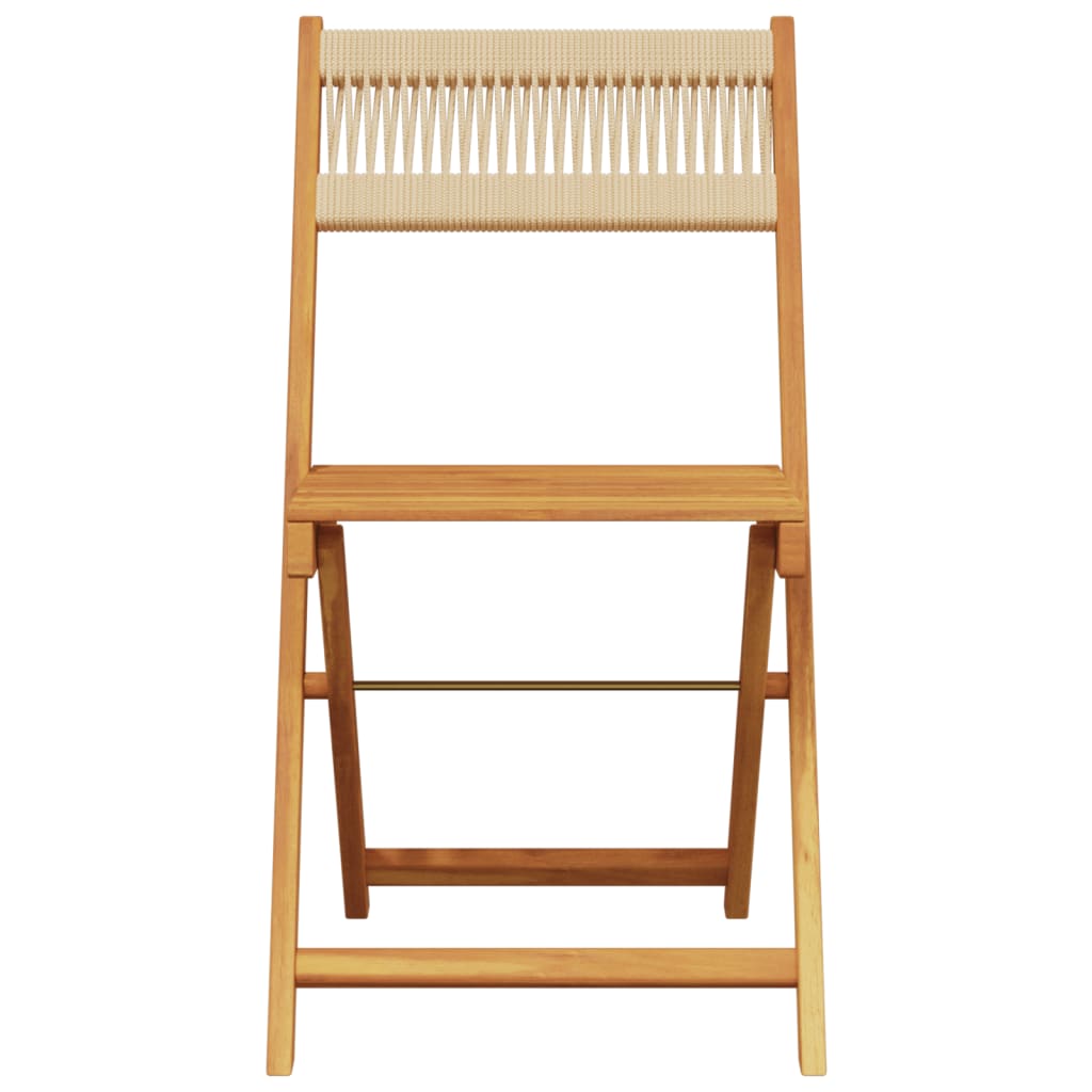 3 Piece Bistro Set Polypropylene And Solid Wood