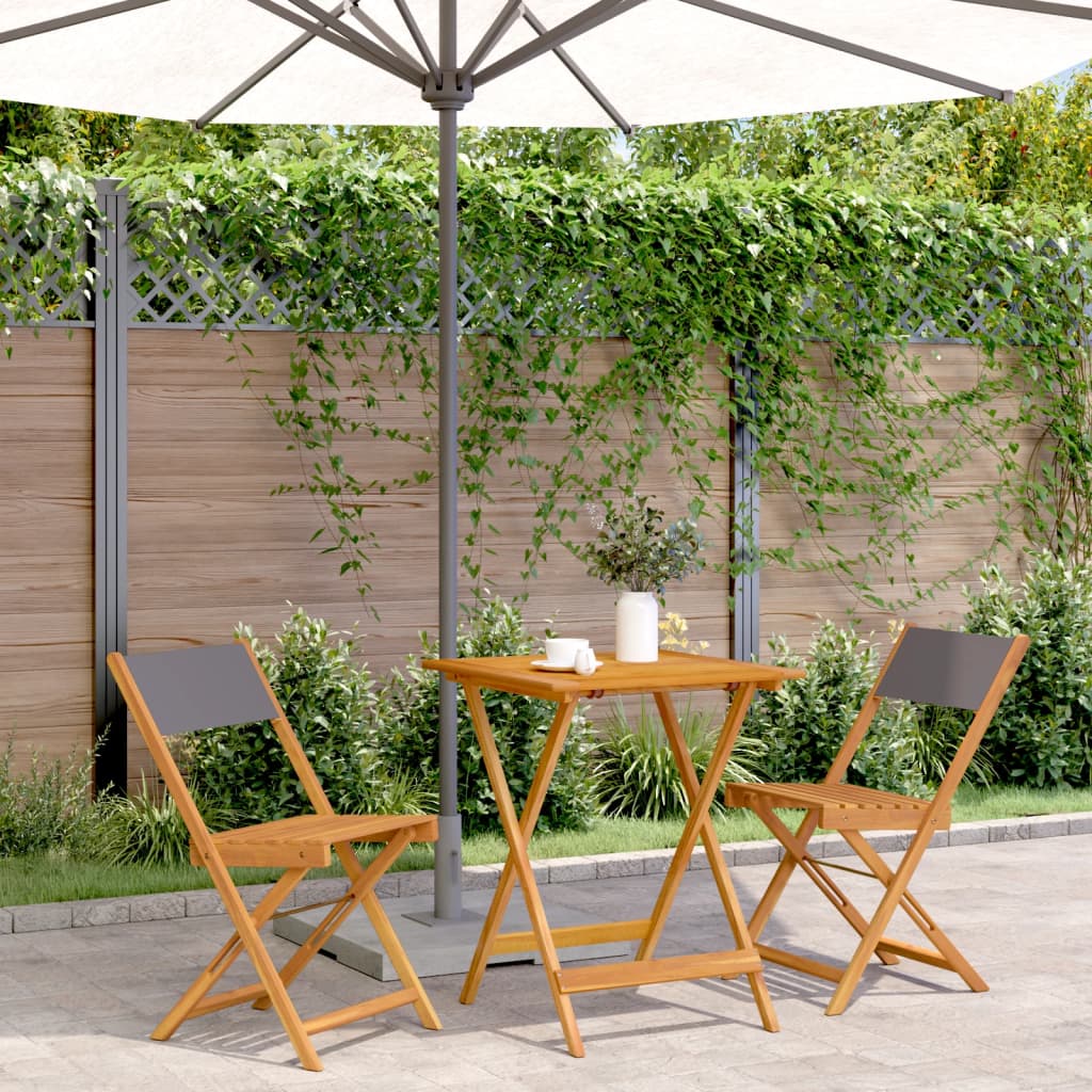 3 Piece Bistro Set Fabric And Solid Wood