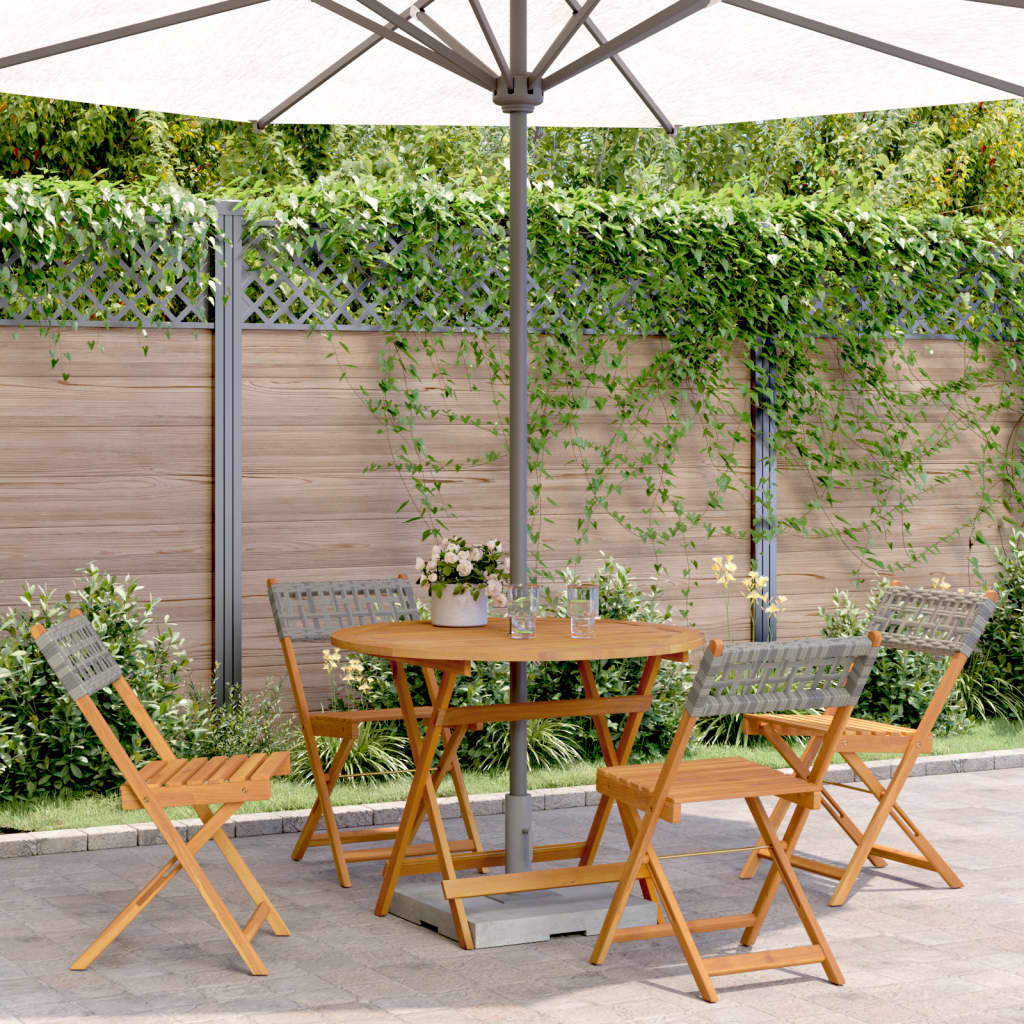 3 Piece Bistro Set Poly Rattan And Solid Wood