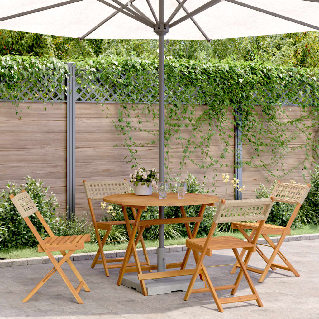 3 Piece Bistro Set Poly Rattan And Solid Wood