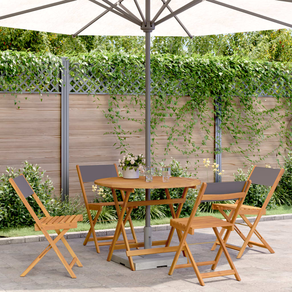 3 Piece Bistro Set Fabric And Solid Wood