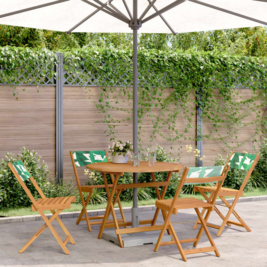 3 Piece Bistro Set Fabric And Solid Wood