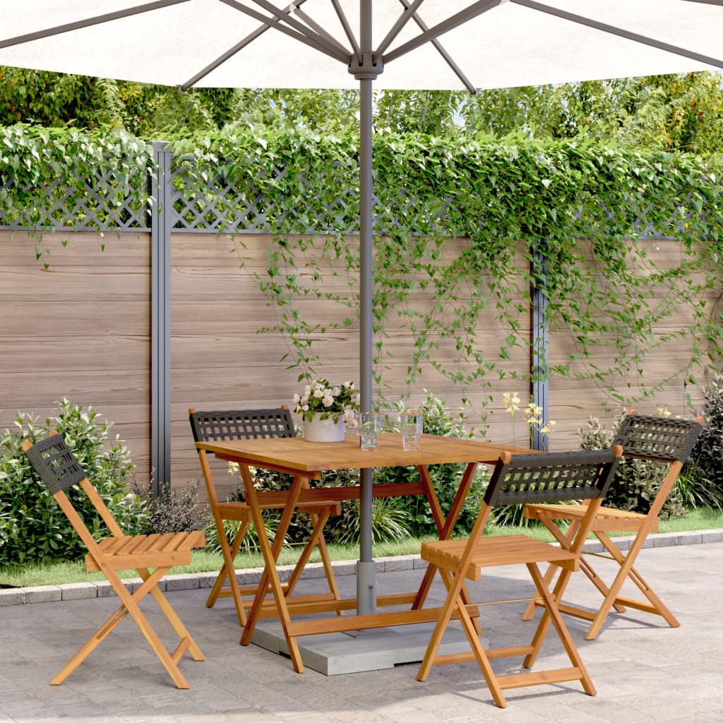3 Piece Bistro Set Poly Rattan And Solid Wood